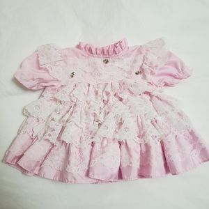 Martha's Miniatures Pink & White Lace Dress